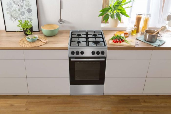 Плита Gorenje газова, 70л, 50x60см, чугун, нерж