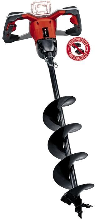 Землебур Einhell GP-EA 18/150 Li BL - Solo аккумуляторный, 18В PXC, 125об/мин, бур 80/15см, 5.7кг, без АКБ и ЗУ