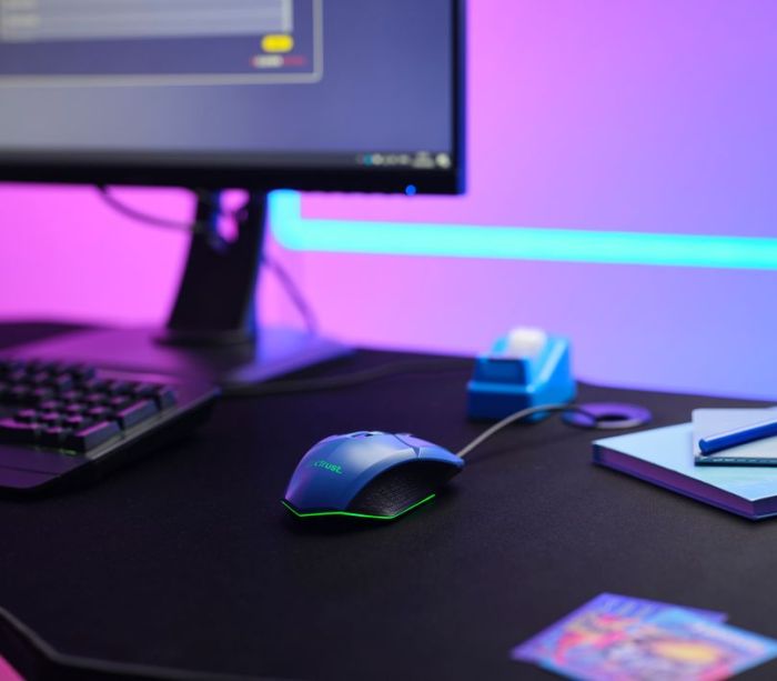 Мышь Trust GXT 109 FELOX, RGB, USB-A, Синій