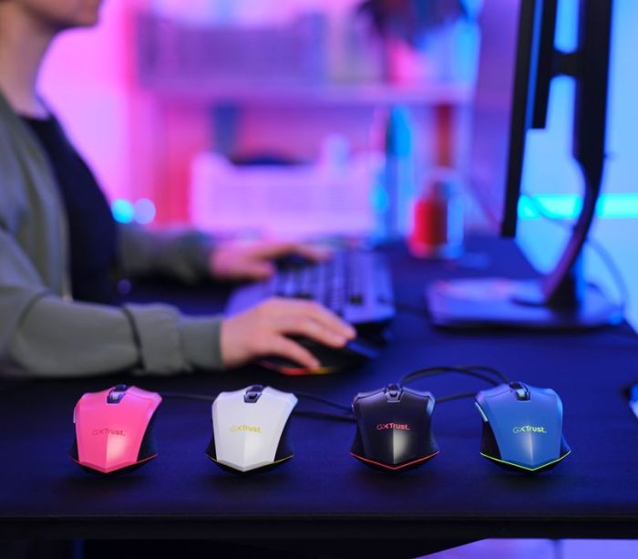 Мышь Trust GXT 109 FELOX, RGB, USB-A, Синій