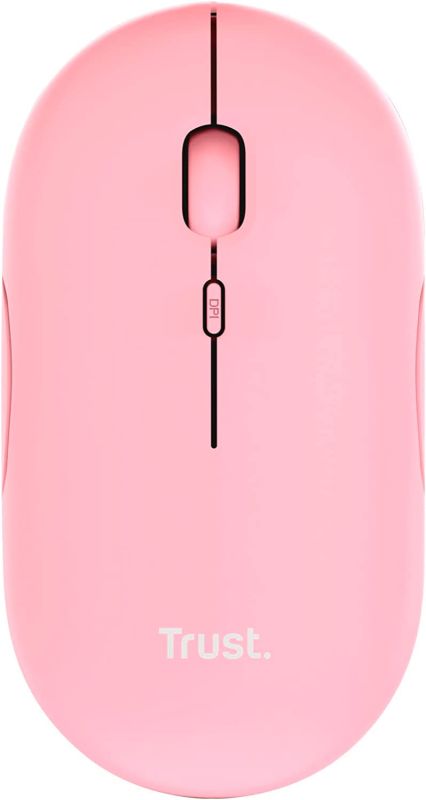 Мышь Trust Puck Rechargeable,  Ultra-Thin,  BT/WL,  Silent, Рожевий