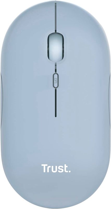 Мышь Trust Puck Rechargeable,  Ultra-Thin,  BT/WL,  Silent, Синій