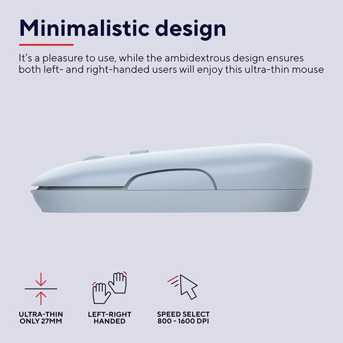 Мышь Trust Puck Rechargeable,  Ultra-Thin,  BT/WL,  Silent, Синій