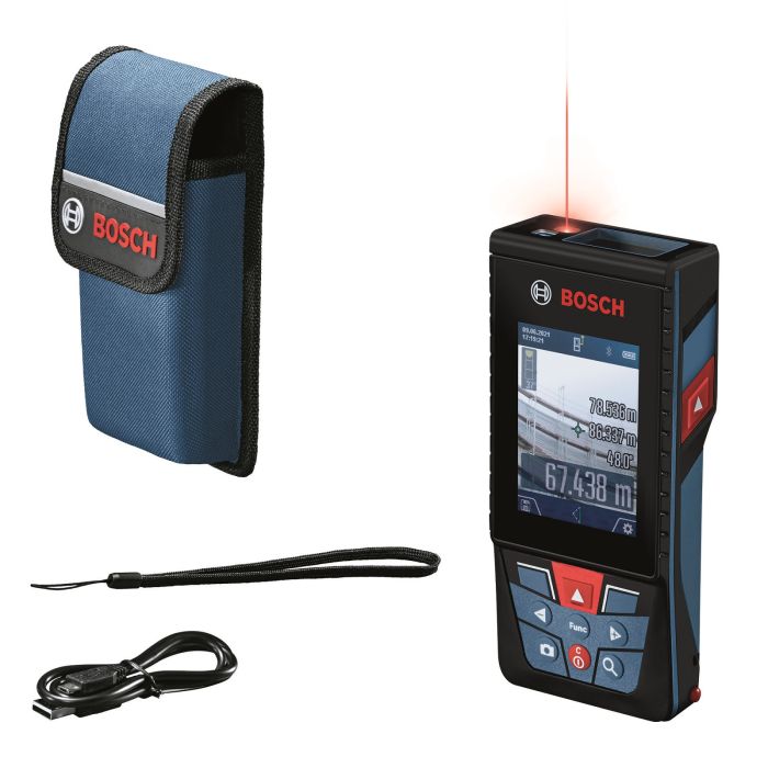Дальномер лазерный Bosch Professional GLM 150-27 C, 0.08-150м, ±1.5мм, 0-360°, Bluetooth, чехол, 0.21кг