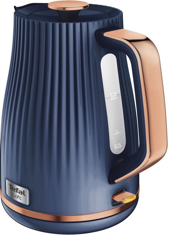 Электрочайник Tefal Loft 1.7л, Strix, пластик, синий