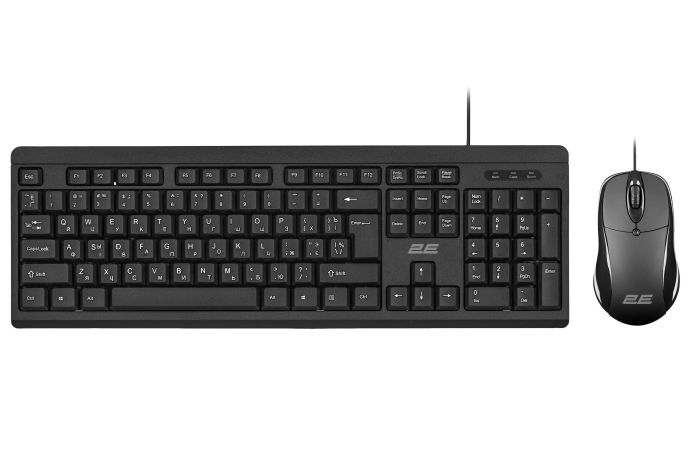 Комплект клавиатура и мышь 2E MK401 USB-A, EN/UK/RU, чёрный