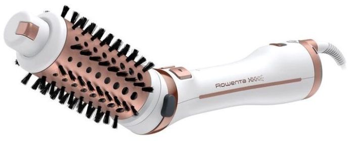 Фен-щетка Rowenta Brush Activ' Ultimate Care, 700Вт, режимов-3, иониз-я, хол. обдув, вращ. насадок, керамика, бело-золотой