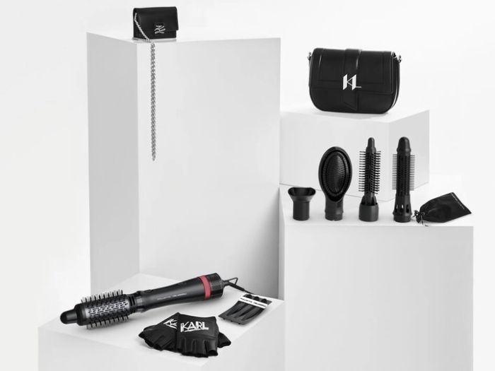 Фен-щетка Rowenta x Karl Lagerfeld Express Style, 800Вт, режимов-3, иониз-я, чехол, черный