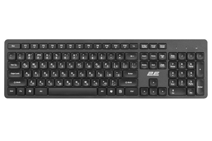Клавиатура мембранная 2E KS260 106key, WL, EN/UK, чёрный