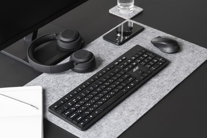 Клавиатура мембранная 2E KS260 106key, WL, EN/UK, чёрный