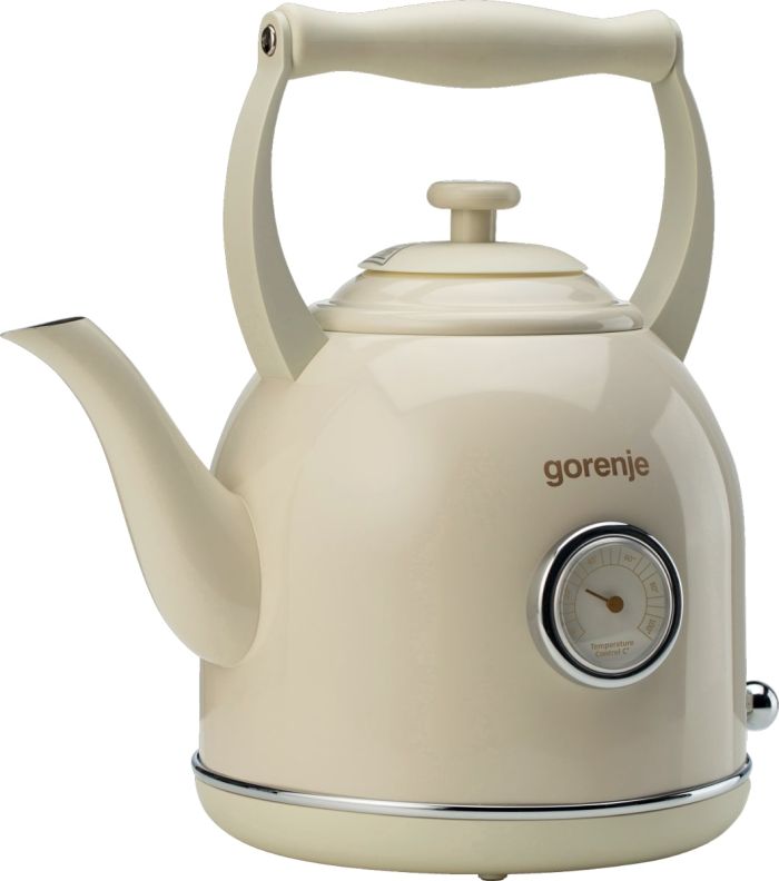 Електрочайник Gorenje 1.7л, 2200Вт, strix контроль, пластик/метал, бежевий