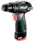 Шуруповерт-дрель аккумуляторный MetaboPOWERMAXX SB BL, 12В 2х2Ач,  20/38Нм, 0-400/0-1500об/мин, 0.8кг