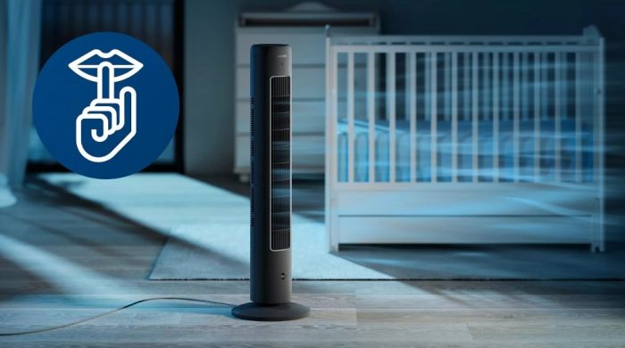 Вентилятор Philips колонный, 110см, 40Вт, пульт ДУ, дисплей, графит