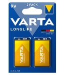 Батарейка Varta Longlife лужна 6LR61(6LF22, MN1604, MX1604, Крона) блістер, 2 шт