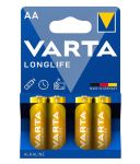 Батарейка Varta Longlife лужна AA блістер, 4 шт