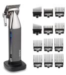 Машинка для стриження  Babyliss, мережа+акум., вібраційний мотор, насадок-10, кейс, чохол, гребінець у компл., сталь, сірий