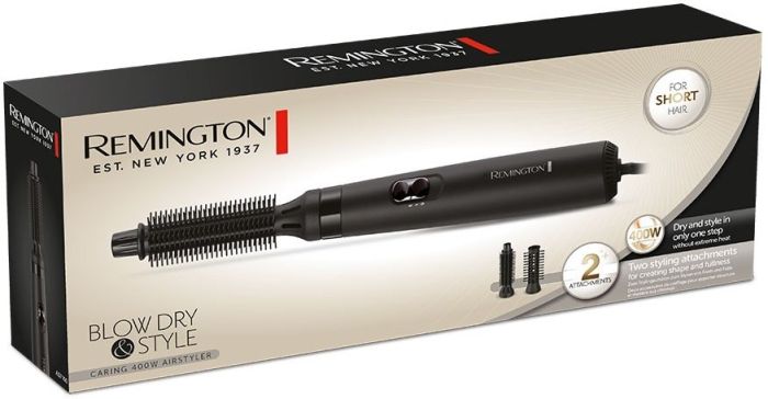 Фен-щетка Remington Dry & Style Caring, 400Вт, режимов-2, иониз-я, керамика, черный