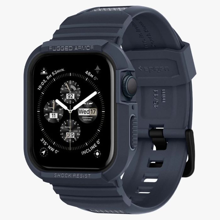 Чохол та ремінець 2в1 Spigen для Apple Watch 45-44mm, Rugged Armor Pro, Charcoal Gray