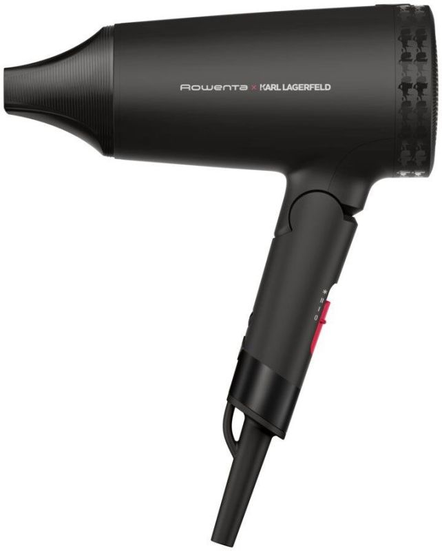 Фен Rowenta Karl Lagerfeld Express Style дорожній, 1600Вт, 2 режими, хол. обдув, складна ручка, чорний
