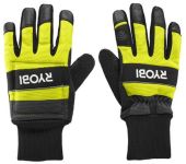 Рукавички робочі Ryobi RAC258XL, козяча шкіра, захист від порізів, р.XL, чорно-жовтий