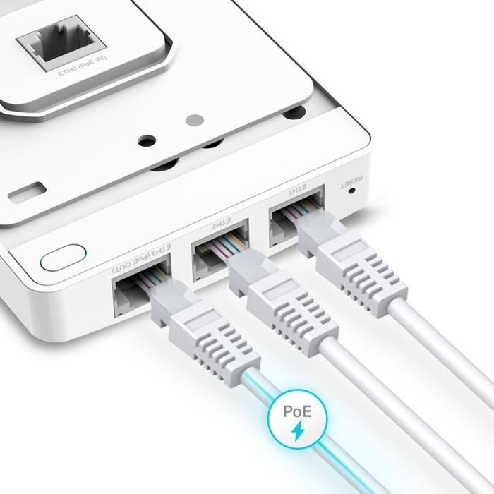 Точка доступа TP-LINK EAP615 WALL AX1800,  1xGE, 3xGE out, PoE