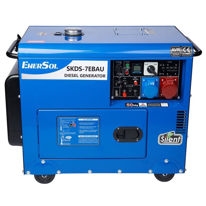 Генератор дизельний EnerSol, 230В/380В, 1/3 фази, 6/6.5кВт, електростартер, 156кг