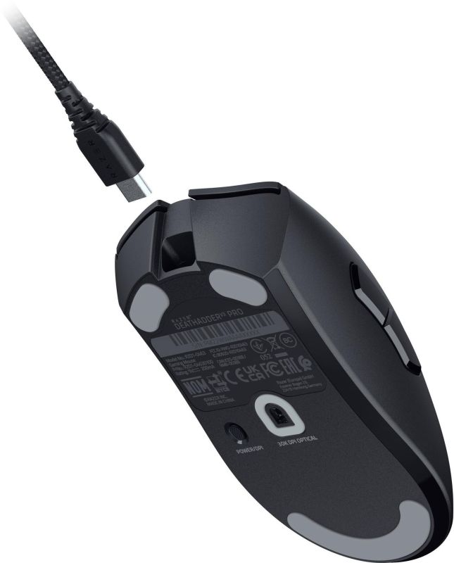 Мышь Razer Deathadder V3 Pro, USB-A/WL/BT, чёрный