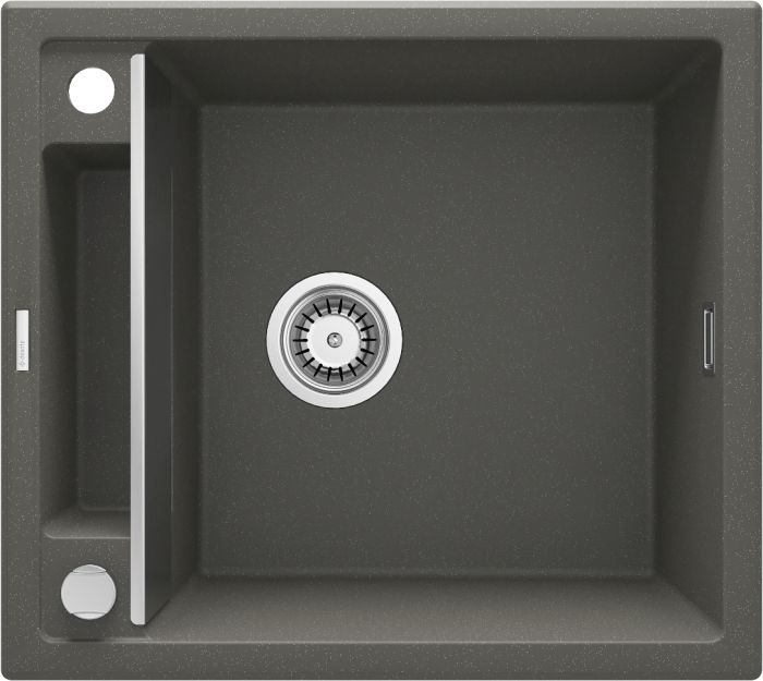 Мийка кухонна Deante Magnetic, граніт, квадрат, без крила, 560х500х219мм, чаша - 1, врізна, антрацит