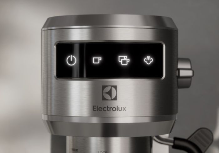 Кофеварка Electrolux рожоковая , 1л, молотый, ручной капуч, LED-дисплей, подогрев чашек, металл