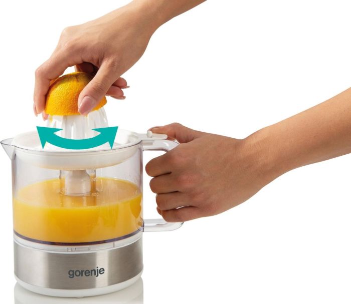 Соковитискач Gorenje цитрус-прес 30Вт, чаша-0.8л, пластик/метал, білий