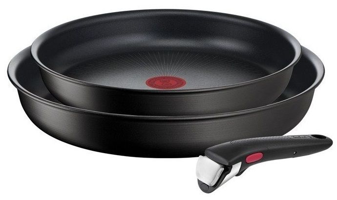 Набор посуды Tefal Ingenio Easy Cook & Clean, сменная ручка, 3предметов, алюминий, бакелит, черный