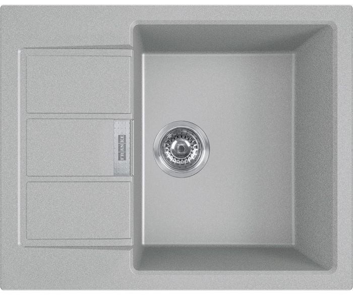 Кухонная мойка Franke Sirius 2.0, тектонайт, прямоугольная, с крылом, 620х500х200, чаша- 1, врезная, S2D 611-62, серый