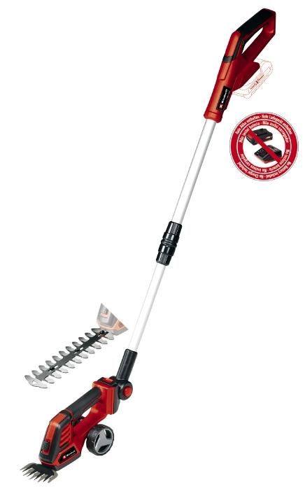 Ножницы для травы аккумуляторные Einhell GE-CG 18/100 Li T-Solo, 18В PXC, лезвия 10/20см, телескоп. ручка, 0.7кг (без АКБ и ЗУ)