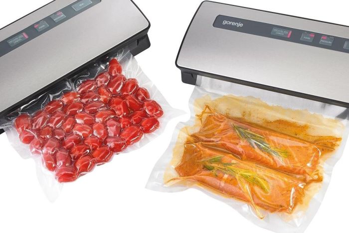 Вакуумный упаковщик GORENJE, электронное упр, 120 Вт., ф-ция запаивания и вакуумирования, серебристый