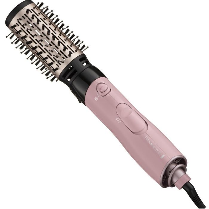 Фен-щетка Remington Coconut Smooth, 1000Вт, режимов-2, ионизиция, хол. обдув, 2 насадки, черно-розовый