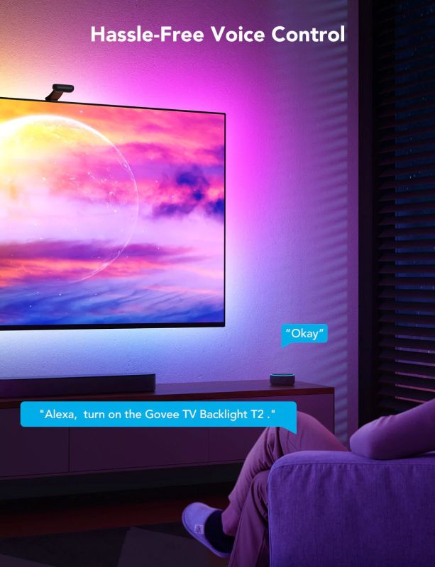 Набор адаптивной подсветки Govee H605C Envisual TV Backlight T2 with Dual Cameras 75-85' RGB Черный