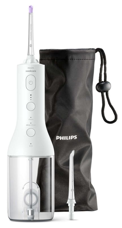 Іригатор Philips портативний Sonicare Cordless Power Flosser 3000, чаша 250 мл, чохол, 2 насадки , білий