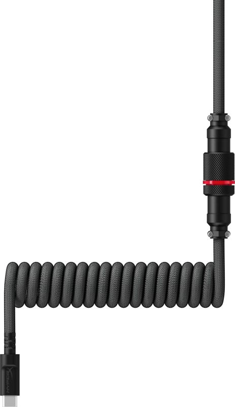 Кабель заряджання/синхронізації HyperX USB-A > USB-C, спіральний, 1.37м, сіро-чорний