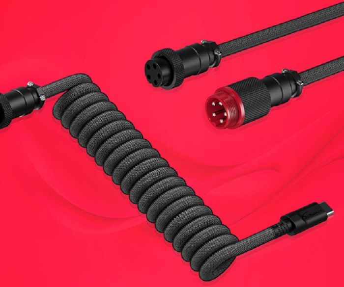 Кабель заряджання/синхронізації HyperX USB-A > USB-C, спіральний, 1.37м, сіро-чорний
