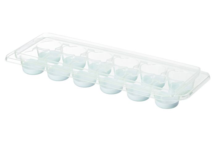 Форма для льоду з кришкою Ardesto Fresh Cylinder, 27х9.5х3.8см, силікон, пластик, блакитний