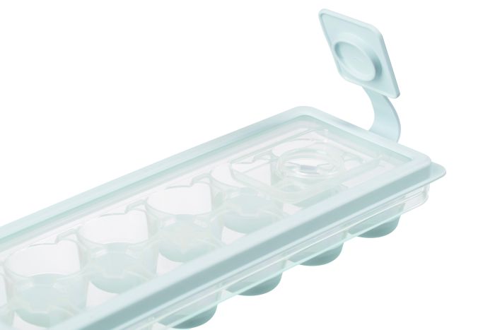 Форма для льоду з кришкою Ardesto Fresh Cylinder, 27х9.5х3.8см, силікон, пластик, блакитний