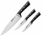 Набір ножів Tefal Ice Force, 3шт, нержавіюча сталь, пластик, чорний