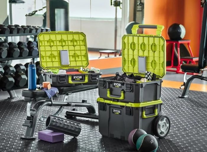 Ящик модульный для инструмента Ryobi Link RSL201, на колесиках, телескопическая ручка, 39х57х49.5см, пластик