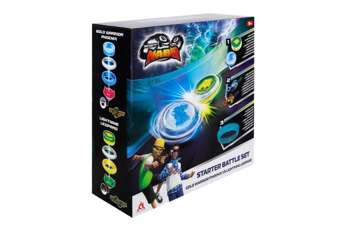 Игровой набор Infinity Nado VI Starter Battle Set Золотой Воин Феникс против Ослепительный Леопард (Gold Warrior Phoenix vs Lighting Leopard)