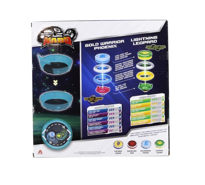 Игровой набор Infinity Nado VI Starter Battle Set Золотой Воин Феникс против Ослепительный Леопард (Gold Warrior Phoenix vs Lighting Leopard)