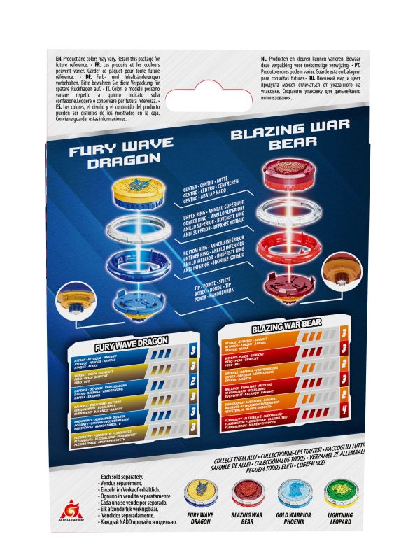 Игровой набор Infinity Nado VI Starter Nado Pack Яростный Дракон и Пылающий Боевой Медведь (Fury Wave Dragon, Blazing War Bear)