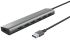 Хаб Trust Halyx 7-IN-1 USB-A > 7xUSB-А 3.2, Алюміній, 0.8м, чорний