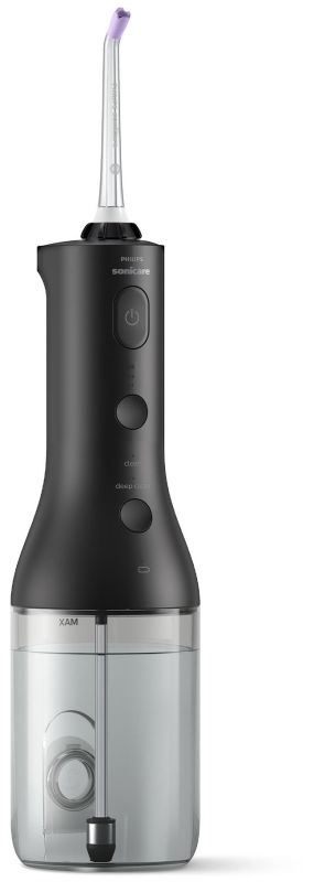 Іригатор Philips портативний Sonicare Cordless Power Flosser 3000, чаша 250 мл, чохол, 2 насадки , чорний