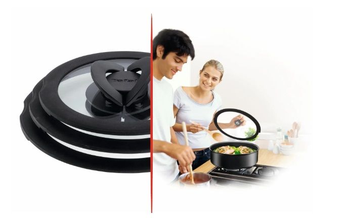 Крышка Tefal Ingenio 24см, стекло, силикон, прозрачно-черный