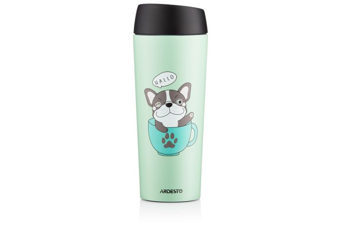 Термочашка Ardesto Coffee time Frenchie, 450мл, нержавеющая сталь, зеленый